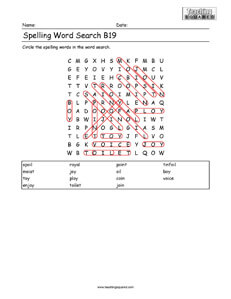 Word Search- Spelling Practice B19