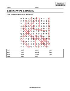 Word Search- Spelling Practice B2