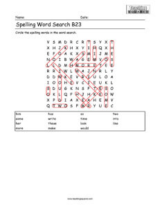 Word Search- Spelling Practice B23