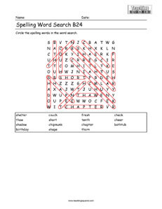 Word Search- Spelling Practice B24