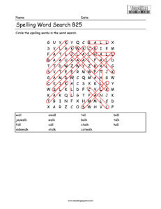 Word Search- Spelling Practice B25