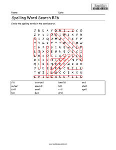 Word Search- Spelling Practice B26