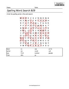 Word Search- Spelling Practice B29