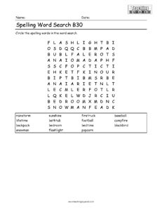 Word Search- Spelling Practice B30