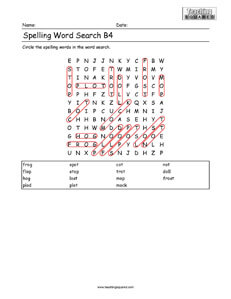 Word Search- Spelling Practice B4