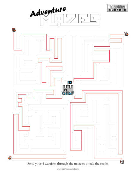 Adventure Maze game worksheets