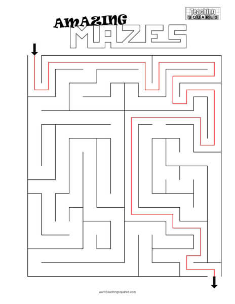 Amazing Maze- 6 printable puzzles