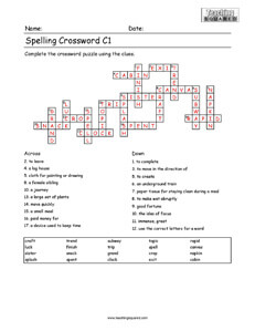 Printable Crossword C1