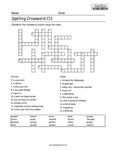 Crossword Puzzle 3rd Grade Printable