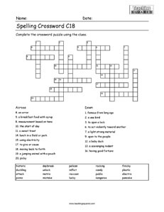 Crossword Puzzle 3rd Grade Printable