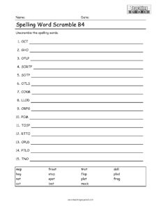Spelling Word Scramble 2nd