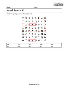 Word Search Puzzle A1