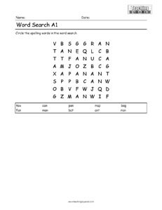 Word Search Puzzle Spelling