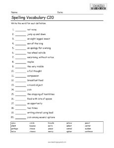 3rd Grade Spelling Vocabulary