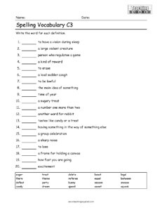 Spelling Vocabulary 3rd Grade