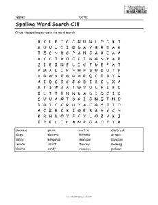 Word Search 3rd Grade