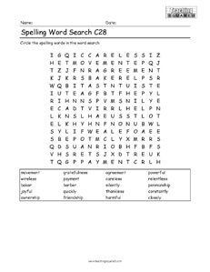 Word Search 3rd Grade