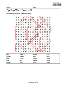 Word Search Spelling C7