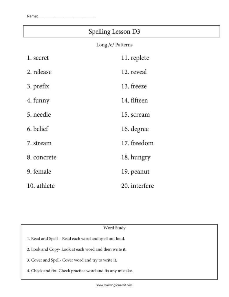 Teaching Squared | Numbered Test Paper to 20