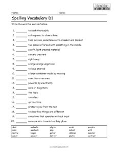 4th Grade Spelling Vocabulary