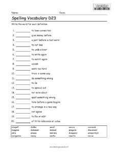 4th Grade Spelling Vocabulary