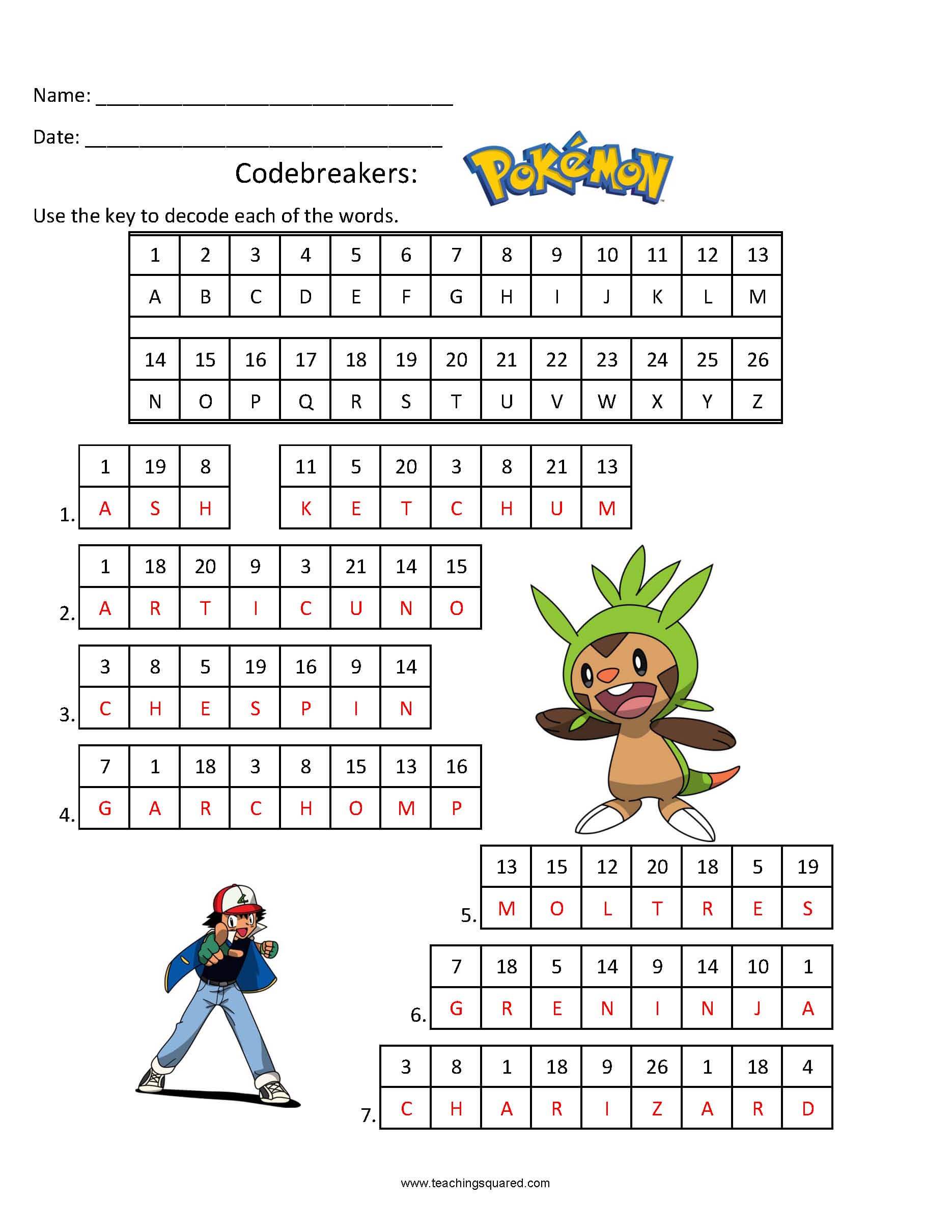 Codebreakers- Pokemon Fun Puzzle for kids