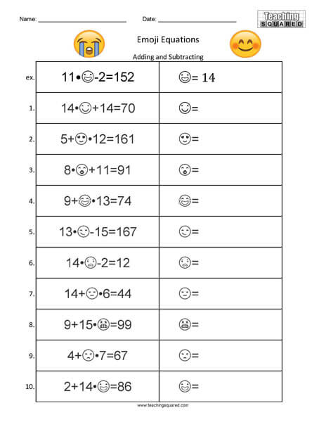 Equations- Two Step Problems math worksheets