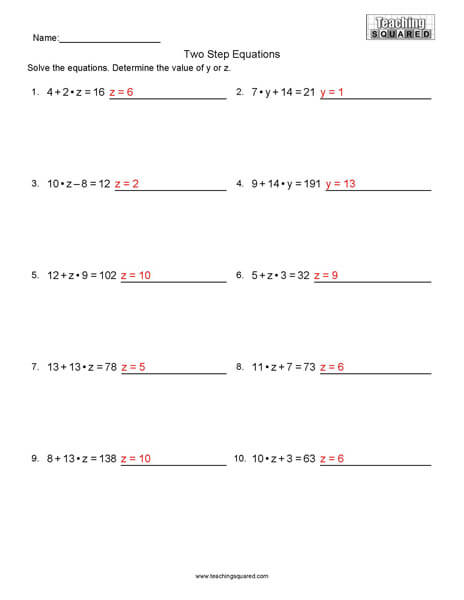 Two Step Equations L1