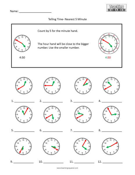 Colorful Clocks- 5 Minute