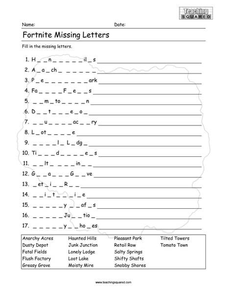Fortnite Location Missing Letters