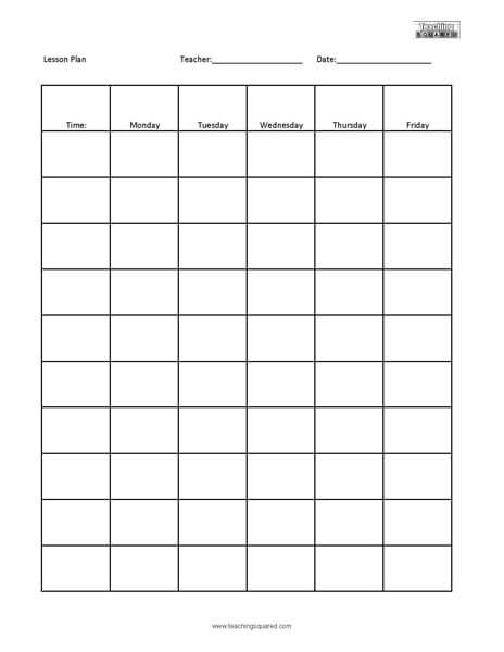 Blank Schedule Printable