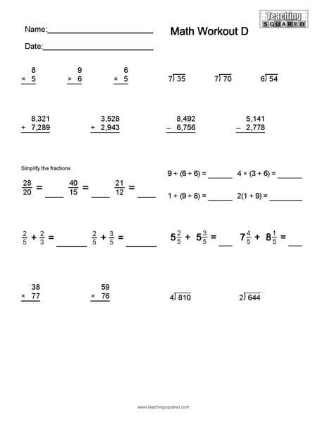 More basic math computation pages