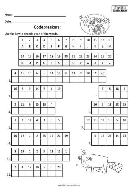 Codebreakers: Phineas and Ferb top fun activity