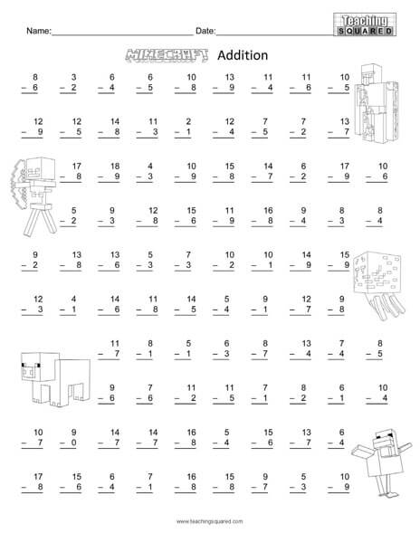 3rd Grade Multiplication Word Problems Worksheets Minecraft