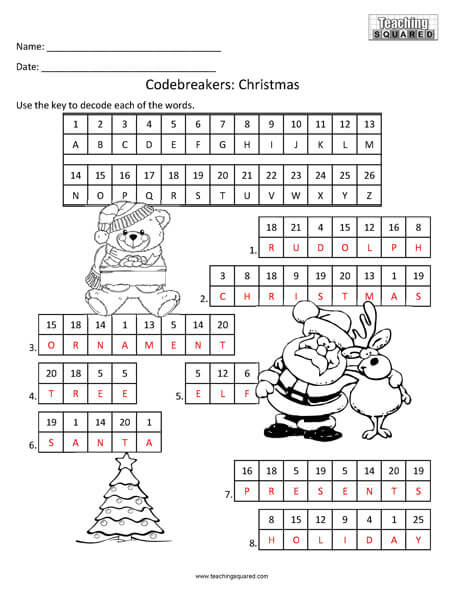 Christmas Codebreakers Fun kids activity