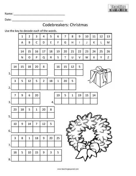 Codebreakers Christmas Fun kids activity