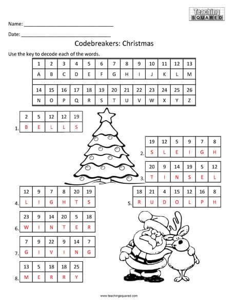 Christmas Codebreakers Fun kids activity