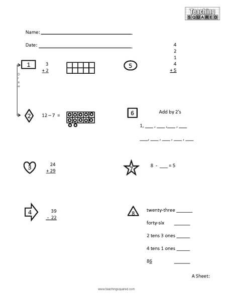 Daily Math Practice Worksheet Free printable mathematics instruction page