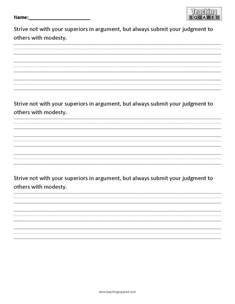 Talking Back or Arguing Print Sentences classroom management student activity