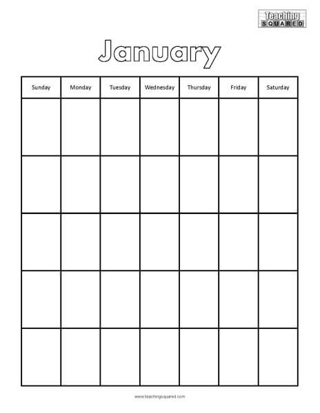 Teaching Squared | July Calendar Worksheet