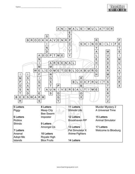 Roblox Word Square Puzzle