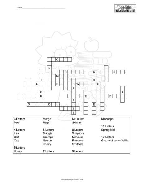 The Simpsons Word Square Puzzle